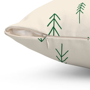Polyester Square Holiday Pillowcase - Evergreen