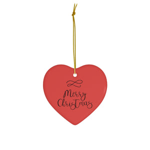 Ceramic Holiday Ornament - Cursive Merry Christmas