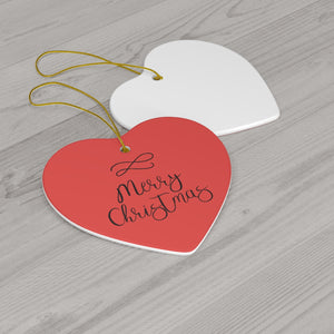 Ceramic Holiday Ornament - Cursive Merry Christmas