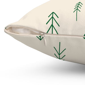 Polyester Square Holiday Pillowcase - Evergreen