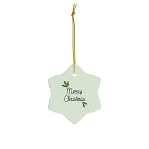 Ceramic Holiday Ornament - Holly Merry Christmas