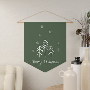 Holiday Pennant - Merry Christmas Evergreen Trees