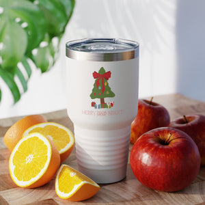 30oz White Ringneck Holiday Tumbler - Merry & Bright