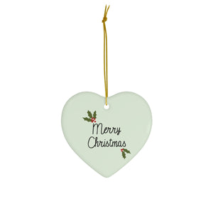Ceramic Holiday Ornament - Holly Merry Christmas