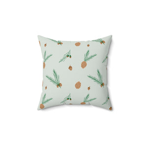 Polyester Square Holiday Pillowcase - Pinecones