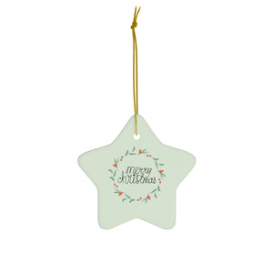 Ceramic Holiday Ornament - Colorful Wreath