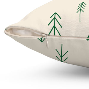 Polyester Square Holiday Pillowcase - Evergreen