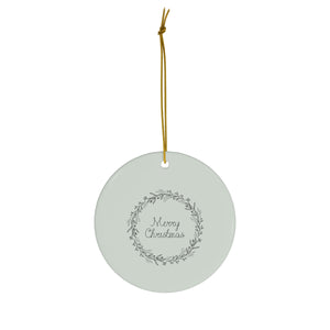 Ceramic Holiday Ornament - Black Wreath