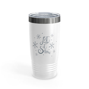 20oz White Ringneck Holiday Tumbler - Let it Snow