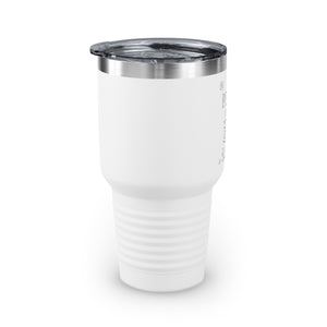 30oz White Ringneck Holiday Tumbler - Peace, Joy & Love