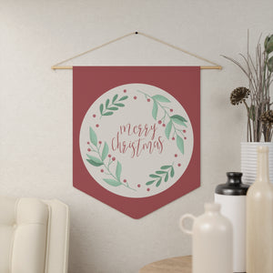 Holiday Pennant - Merry Christmas Wreath