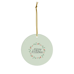 Ceramic Holiday Ornament - Colorful Wreath