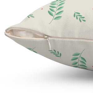 Polyester Square Holiday Pillowcase - Large Holly