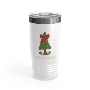20oz White Ringneck Holiday Tumbler - Merry & Bright