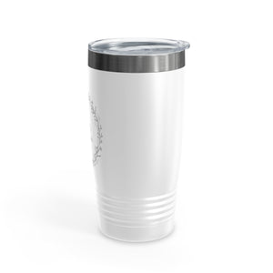 20oz White Ringneck Holiday Tumbler - Black Wreath