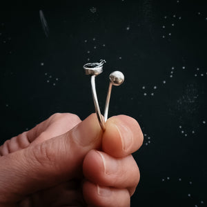 Dainty Oval Wrap Ring with Authentic Raw Meteorite