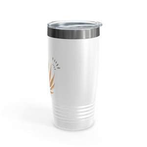 Metanoia Wellness - 20oz Autumn Palms Ringneck White Tumbler - Left Side View