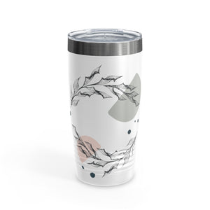 Metanoia Wellness - 20oz Circular Branches Ringneck White Tumbler - Front View