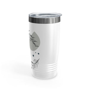 Metanoia Wellness - 20oz Circular Branches Ringneck White Tumbler - Left Side View