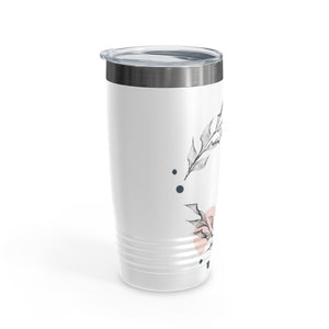 Metanoia Wellness - 20oz Circular Branches Ringneck White Tumbler - Right Side View