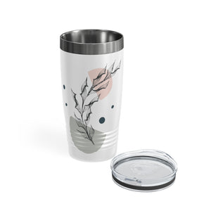 Metanoia Wellness - 20oz Half Moon Branch Ringneck White Tumbler - Open