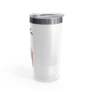 Metanoia Wellness - 20oz Infinity Leaves Ringneck White Tumbler - Left Side View