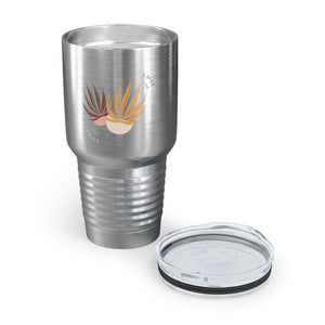 Metanoia Wellness - 30oz Autumn Palms Ringneck Tumbler in Stainless Steel - Open