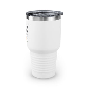 Metanoia Wellness - 30oz Black Branches in Bowl Ringneck Tumbler in White - Left Side