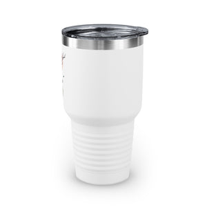 Metanoia Wellness - 30oz Half Moon Branch Ringneck Tumbler in White - Left Side View