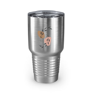 Metanoia Wellness - 30oz Infinity Leaves Ringneck Tumbler in Stainless Steel - Front View