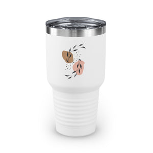 Metanoia Wellness - 30oz Infinity Leaves Ringneck Tumbler in White - Front View