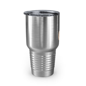 Metanoia Wellness - 30oz Sepia Leaves Ringneck Tumbler in Stainless Steel - Right Side View