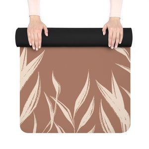 Metanoia Wellness - Brick Leaves Rubber Yoga Mat - Rolled Up