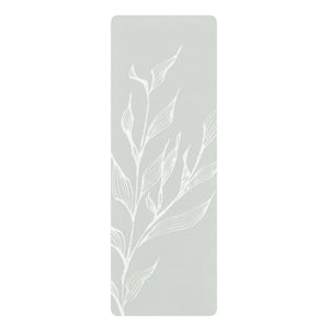 Metanoia Wellness - Mint with White Branch Rubber Yoga Mat - Front View