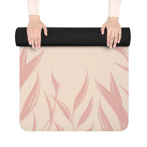 Metanoia Wellness - Salmon Leaves Rubber Yoga Mat - Rolled Up