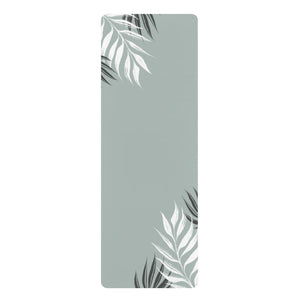 Metanoia Wellness - Steel with Leaves Rubber Yoga Mat - Front View