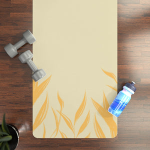 Metanoia Wellness - Sunshine Leaves Rubber Yoga Mat - In Use