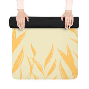 Metanoia Wellness - Sunshine Leaves Rubber Yoga Mat - Rolled Up