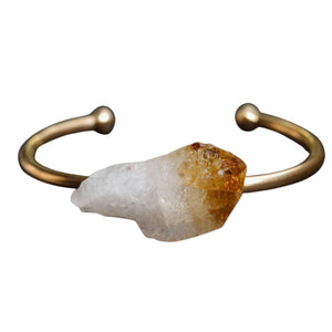Raw Citrine Adjustable Bangle Bracelet - Metanoia Wellness