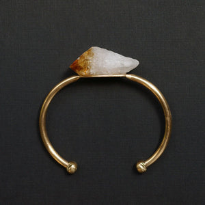 Raw Citrine Adjustable Bangle Bracelet - Metanoia Wellness