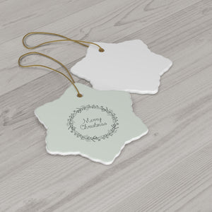 Ceramic Holiday Ornament - Black Wreath