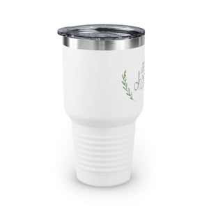 30oz White Ringneck Holiday Tumbler - Merry Christmas