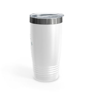 20oz White Ringneck Holiday Tumbler - Peace, Joy & Love