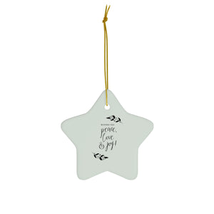 Ceramic Holiday Ornament - Peace, Love & Joy
