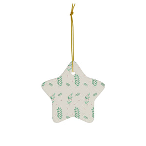 Ceramic Holiday Ornament - Large Holly