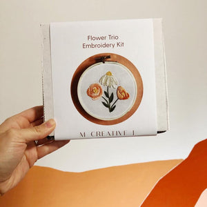 Flower Trio DIY Beginner Embroidery Kit