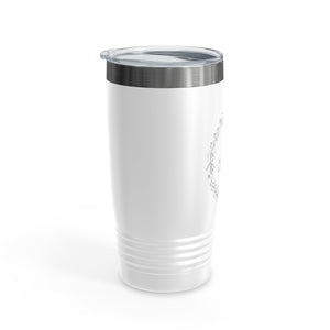 20oz White Ringneck Holiday Tumbler - Black Wreath