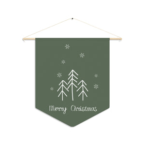 Holiday Pennant - Merry Christmas Evergreen Trees