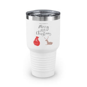 30oz White Ringneck Holiday Tumbler - Merry Little Christmas
