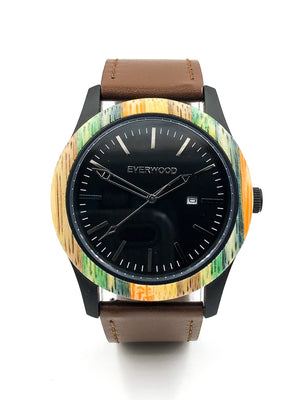 Multi Bamboo & Brown Leather Inverness Watch